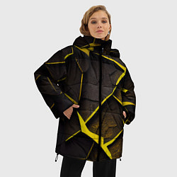 Куртка зимняя женская Угольные разломы, цвет: 3D-черный — фото 2