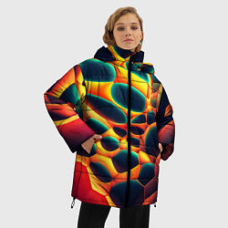 Куртка зимняя женская Лавовые пузыри, цвет: 3D-красный — фото 2