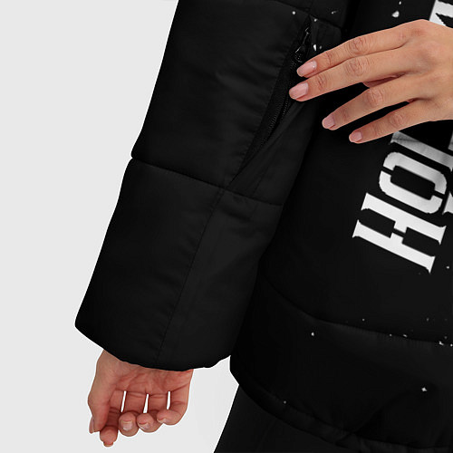 Женская зимняя куртка Hollywood Undead и рок символ на темном фоне / 3D-Черный – фото 5