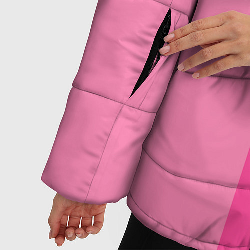 Женская зимняя куртка Группа Black pink на фоне оттенков розового / 3D-Черный – фото 5