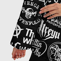 Куртка зимняя женская Логотипы лучших рок групп, цвет: 3D-черный — фото 2