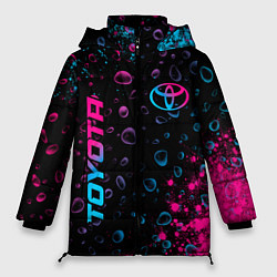 Женская зимняя куртка Toyota - neon gradient: надпись, символ