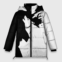 Куртка зимняя женская Волчий вой в горах, цвет: 3D-светло-серый