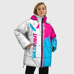 Куртка зимняя женская Valorant neon gradient style: по-вертикали, цвет: 3D-черный — фото 2