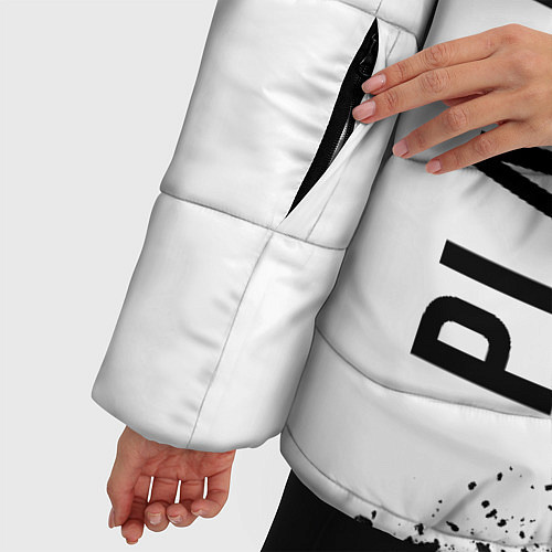Женская зимняя куртка Placebo и рок символ на светлом фоне / 3D-Черный – фото 5