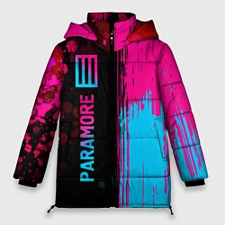 Куртка зимняя женская Paramore - neon gradient: по-вертикали, цвет: 3D-черный