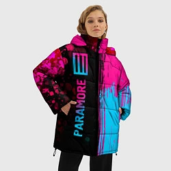 Куртка зимняя женская Paramore - neon gradient: по-вертикали, цвет: 3D-черный — фото 2