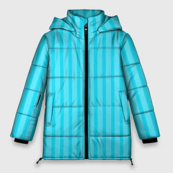 Женская зимняя куртка Полосатый голубой