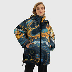 Куртка зимняя женская Черно-золотой узор, цвет: 3D-светло-серый — фото 2
