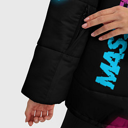 Куртка зимняя женская Mass Effect - neon gradient: надпись, символ, цвет: 3D-черный — фото 2