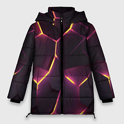 Куртка зимняя женская Пурпурные неоновые плиты, цвет: 3D-черный