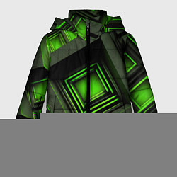 Женская зимняя куртка Неоновые зелёные блоки