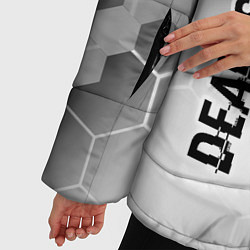 Куртка зимняя женская Dead Space glitch на светлом фоне: надпись, символ, цвет: 3D-черный — фото 2