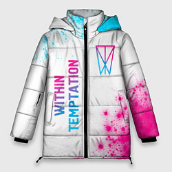 Женская зимняя куртка Within Temptation neon gradient style: надпись, си