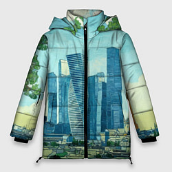 Куртка зимняя женская Москва-сити Ван Гог, цвет: 3D-светло-серый