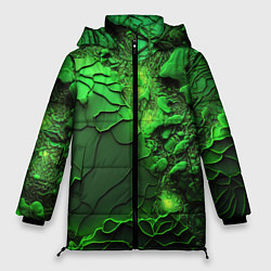 Куртка зимняя женская Объемная зеленая текстура, цвет: 3D-черный