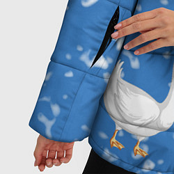 Куртка зимняя женская Белые гуси и утки, цвет: 3D-черный — фото 2