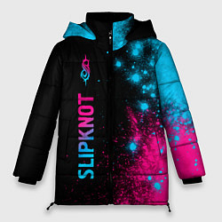 Куртка зимняя женская Slipknot - neon gradient: по-вертикали, цвет: 3D-черный