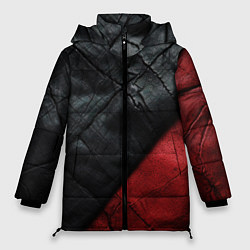 Куртка зимняя женская Черно - красная кожа, цвет: 3D-черный