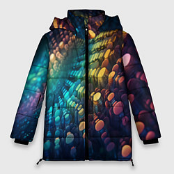 Куртка зимняя женская Радужные блики нейроарт, цвет: 3D-черный