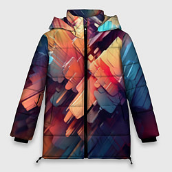 Женская зимняя куртка Цветная абстракция каменных сланцев
