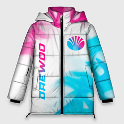 Куртка зимняя женская Daewoo neon gradient style: надпись, символ, цвет: 3D-черный