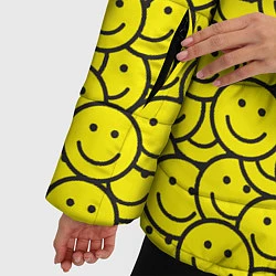 Куртка зимняя женская Счастливые смайлики, цвет: 3D-черный — фото 2