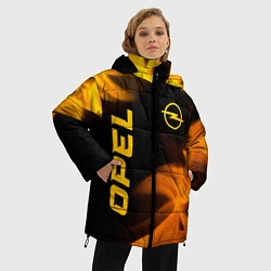 Куртка зимняя женская Opel - gold gradient: надпись, символ, цвет: 3D-черный — фото 2