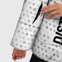 Куртка зимняя женская Disturbed glitch на светлом фоне: по-вертикали, цвет: 3D-черный — фото 2