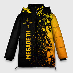 Куртка зимняя женская Megadeth - gold gradient: по-вертикали, цвет: 3D-черный