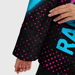Куртка зимняя женская Ramones - neon gradient: надпись, символ, цвет: 3D-черный — фото 2