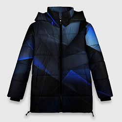 Куртка зимняя женская Черная и голубая текстура, цвет: 3D-черный