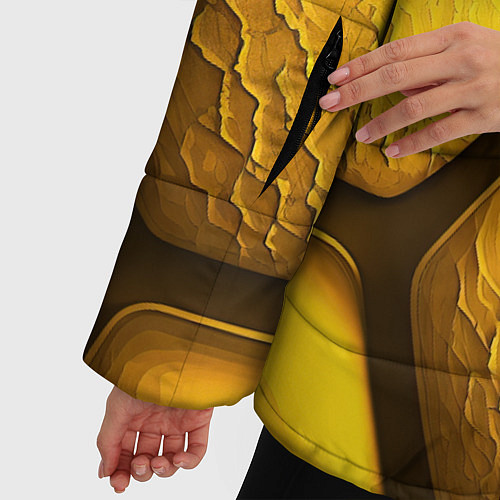 Женская зимняя куртка Желтые объемные плиты / 3D-Красный – фото 5