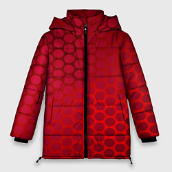 Женская зимняя куртка Сотовый красный градиент