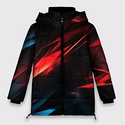 Куртка зимняя женская Red black abstract, цвет: 3D-черный