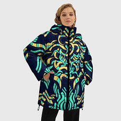 Куртка зимняя женская Киберпанк переплетения, цвет: 3D-черный — фото 2