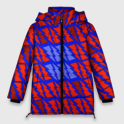 Куртка зимняя женская Ретро молнии красно-синие, цвет: 3D-черный