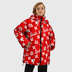Куртка зимняя женская Барби паттерн красный, цвет: 3D-светло-серый — фото 2
