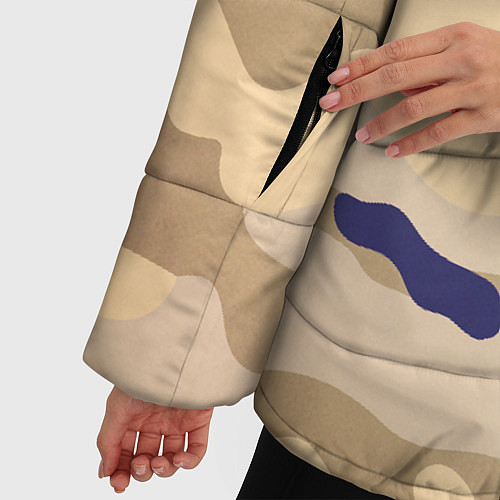Женская зимняя куртка Камуфляжный узор веенний / 3D-Светло-серый – фото 5