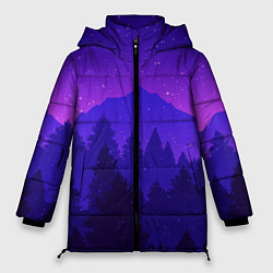 Женская зимняя куртка Рассвет в хвойном лесу