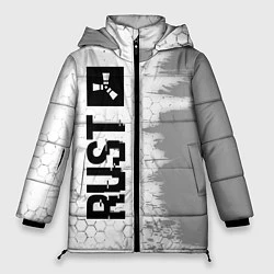 Куртка зимняя женская Rust glitch на светлом фоне: по-вертикали, цвет: 3D-черный