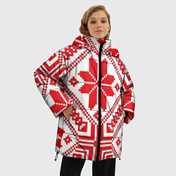Куртка зимняя женская Национальный, цвет: 3D-красный — фото 2