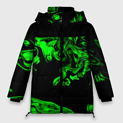 Куртка зимняя женская Зеленый светящийся дым, цвет: 3D-красный