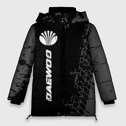 Куртка зимняя женская Daewoo speed на темном фоне со следами шин: по-вер, цвет: 3D-черный