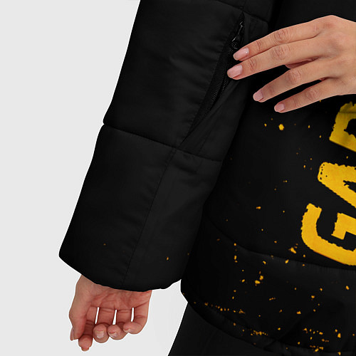 Женская зимняя куртка Garbage - gold gradient: по-вертикали / 3D-Черный – фото 5