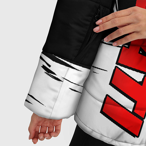 Женская зимняя куртка Ducati - мазки краски / 3D-Черный – фото 5
