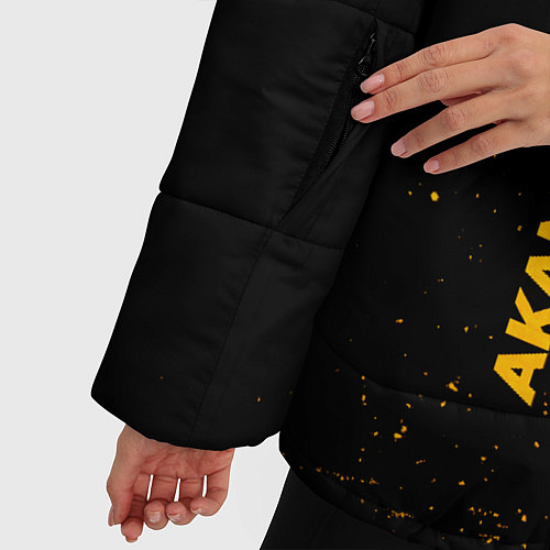 Женская зимняя куртка Akame ga Kill - gold gradient: по-вертикали / 3D-Черный – фото 5
