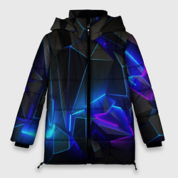Куртка зимняя женская Неоновые частицы, цвет: 3D-светло-серый