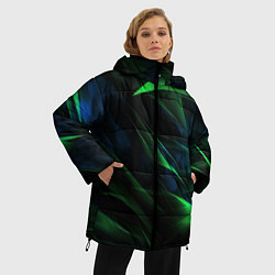 Куртка зимняя женская Dark green background, цвет: 3D-черный — фото 2