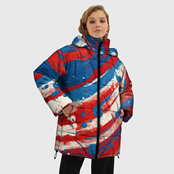 Куртка зимняя женская Краски в цветах флага РФ, цвет: 3D-черный — фото 2